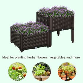 Raised Garden Bed With Legs, Self-Watering Planter Box Raised Bed To Grow Flowers