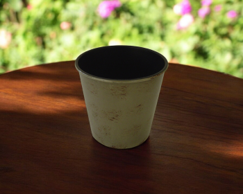 5" Gray Recycled Plastic Indoor Outdoor Round Pot Planter