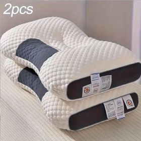 YBZ 3D Knitted Cotton Massage Pillow -white  2pack
