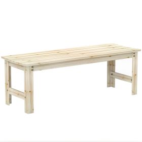 Outsunny 2-Seat Wood Garden Bench, Patio Bench Outdoor Bench with Slatted Seat, Backless Front Porch Bench for Park, Garden, Poolside, Deck