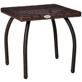 Outsunny Wicker Side Table Patio All-Weather Material Outdoor Furniture