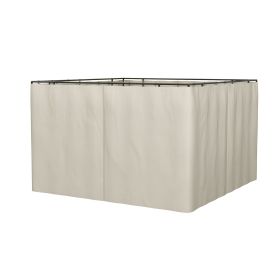 Outsunny 9.84' x 11.8' Universal Gazebo Sidewall Set with 4 Panels, Hooks/C-Rings Included for Pergolas & Cabanas, Beige