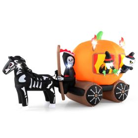 10.2 Feet Long Halloween Inflatable Carriage With Pumpkin And 2 Ghosts (Option: As Picture Shows)