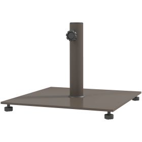 Outsunny Square Patio Umbrella Base, 29 lbs Metal Umbrella Stand Base with Adjustable Foot Pads (Color: Brown)