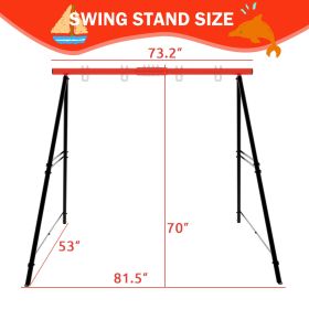 Porch Swing Frame 2 Seat, 440lbs Weight Capacity Swing Stand, Heavy Duty A-Frame Swing, Swing Stand Frame for Yoga Hammock Saucer Baby Porch Swin (Color: Red)