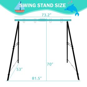 Porch Swing Frame 2 Seat, 440lbs Weight Capacity Swing Stand, Heavy Duty A-Frame Swing, Swing Stand Frame for Yoga Hammock Saucer Baby Porch Swin (Color: Green)